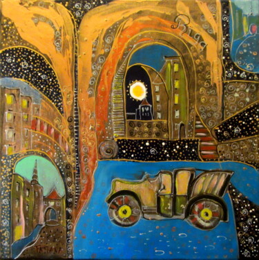 Pittura intitolato "Dream in the city (…" da Tatjana Gurbo, Opera d'arte originale, Olio
