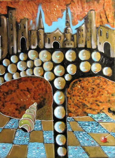Pittura intitolato "Symbols" da Tatjana Gurbo, Opera d'arte originale, Olio