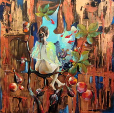 Картина под названием "The Excitement of l…" - Tatjana Gurbo, Подлинное произведение искусства, Масло