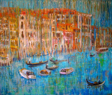 Peinture intitulée "Venice, Grand Canal" par Tatjana Gurbo, Œuvre d'art originale, Huile