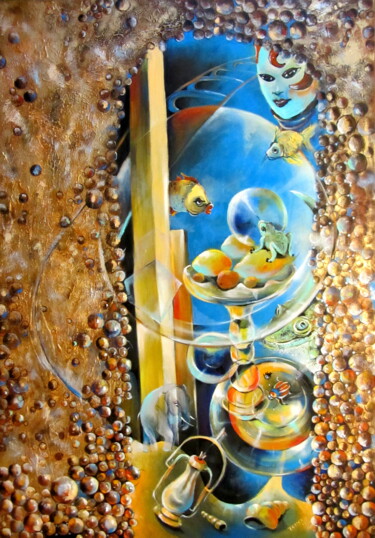 Malerei mit dem Titel "In search of paradi…" von Tatjana Gurbo, Original-Kunstwerk, Öl