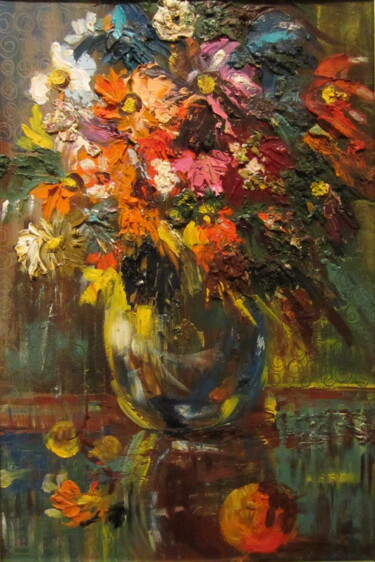 Peinture intitulée "Flowers" par Tatjana Gurbo, Œuvre d'art originale, Huile