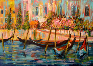 Painting titled "Spring in Venice" by Tatjana Gurbo, Original Artwork, Oil