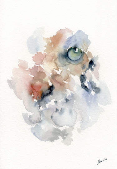 Painting titled "Tiger Aquarell" by Delicate Aesthetic, Original Artwork, Watercolor