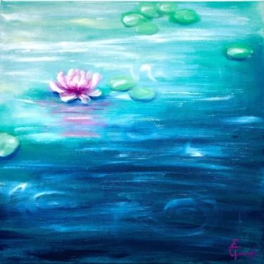 Ζωγραφική με τίτλο "Water lily, reflect…" από Tatsiana Yelistratava, Αυθεντικά έργα τέχνης, Λάδι
