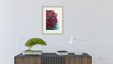 Peinture intitulée "Red roses bouquet.…" par Tatsiana Yelistratava, Œuvre d'art originale, Huile