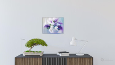 Pintura titulada "Lilac flowers bouqu…" por Tatsiana Yelistratava, Obra de arte original, Oleo