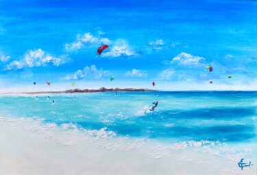 Schilderij getiteld "Seascape beach oil…" door Tatsiana Yelistratava, Origineel Kunstwerk, Olie