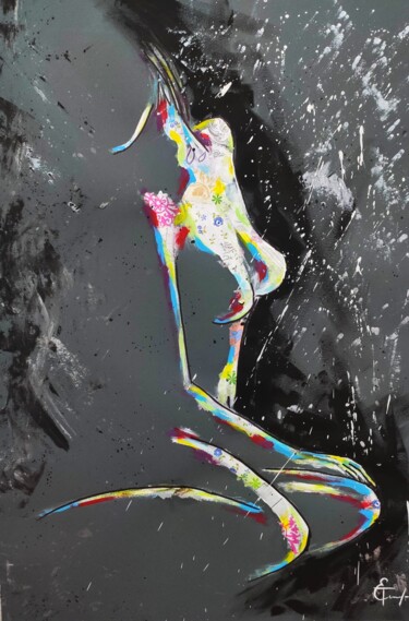 Schilderij getiteld "Female body pop art…" door Tatsiana Yelistratava, Origineel Kunstwerk, Acryl