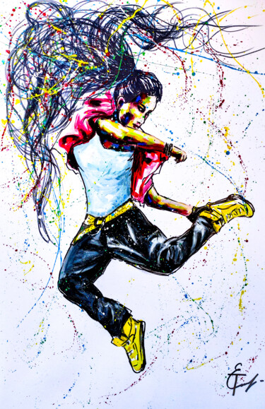 Malerei mit dem Titel "Dancing woman 2, st…" von Tatsiana Yelistratava, Original-Kunstwerk, Acryl