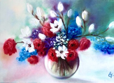 Painting titled "Delicate blossom.Fl…" by Tatsiana Yelistratava, Original Artwork, Oil