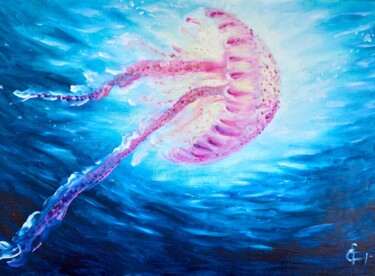 Ζωγραφική με τίτλο "Ocean queen." από Tatsiana Yelistratava, Αυθεντικά έργα τέχνης, Λάδι Τοποθετήθηκε στο Χαρτόνι