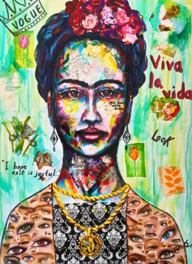 Pittura intitolato "Frida Kahlo." da Tatsiana Yelistratava, Opera d'arte originale, Acrilico