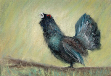 Painting titled "THE WOOD GROUSE BIR…" by Tatsiana Ilyina, Original Artwork, Pastel