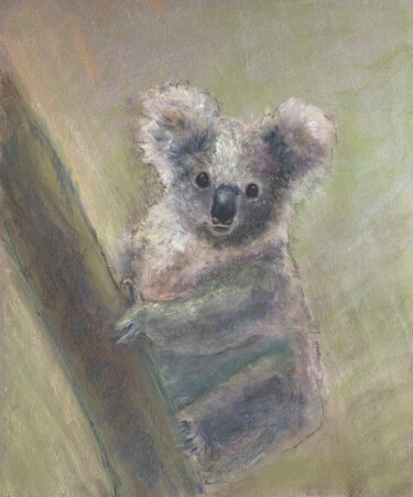 Painting titled "BABY KOALA- childre…" by Tatsiana Ilyina, Original Artwork, Pastel