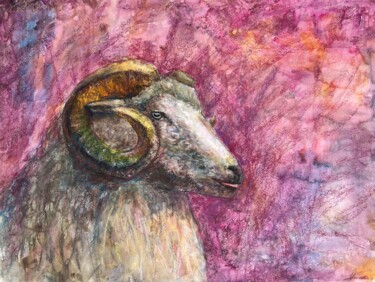Ζωγραφική με τίτλο "LUCKY SHEEP- girls…" από Tatsiana Ilyina, Αυθεντικά έργα τέχνης, Παστέλ