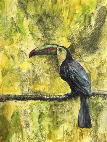 Картина под названием "TOUCAN BIRD- animal…" - Tatsiana Ilyina, Подлинное произведение искусства, Пастель