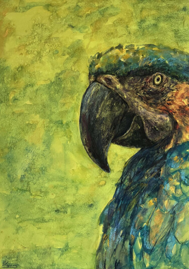 Tekening getiteld "PHILIP THE PARROT-…" door Tatsiana Ilyina, Origineel Kunstwerk, Pastel