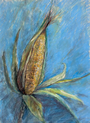 Рисунок под названием "YELLOW CORN- Pastel…" - Tatsiana Ilyina, Подлинное произведение искусства, Пастель