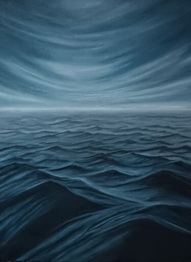 Картина под названием "North Sea" - Tatsiana Skrabutan, Подлинное произведение искусства, Масло Установлен на Деревянная рам…