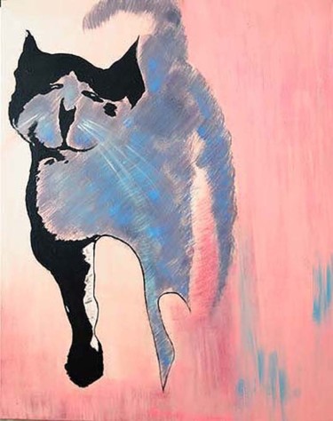 Painting titled "Cheshire cat" by Tatti Lobanova, Original Artwork, Acrylic