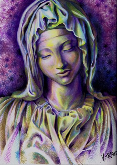 Painting titled "Madonna pieta'" by Tattooverarao Rao, Original Artwork