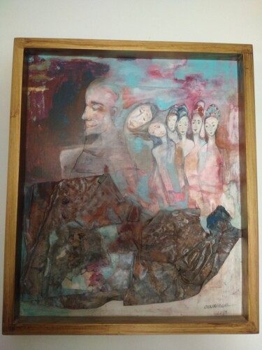 Peinture intitulée "Línea de mujeres" par Taty, Œuvre d'art originale, Acrylique Monté sur Panneau de bois
