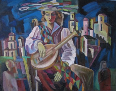 Peinture intitulée "Вдали звучал мотив…" par Tatyana Belotelova, Œuvre d'art originale, Huile