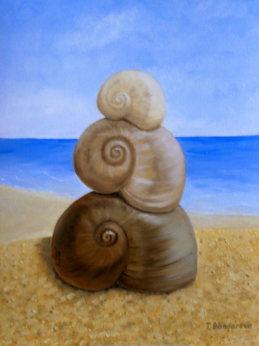 Peinture intitulée "meditative-shells-b…" par Tatyana Bondareva, Œuvre d'art originale