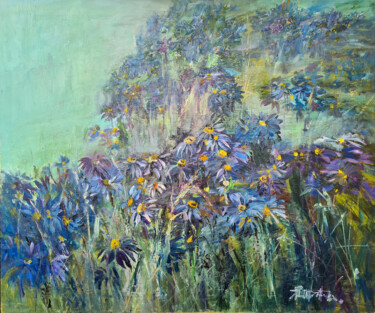 Peinture intitulée "Flower meadow" par Tatyana Ermolchik, Œuvre d'art originale, Huile Monté sur Châssis en bois
