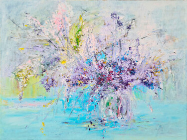 Картина под названием "Lilac bouquet" - Татьяна Ермольчик, Подлинное произведение искусства, Масло Установлен на Деревянная…
