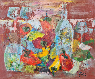 Картина под названием "Peppers" - Татьяна Ермольчик, Подлинное произведение искусства, Масло