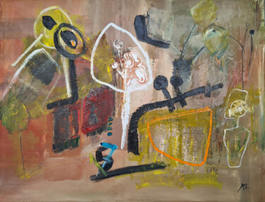 Картина под названием "Village 01" - Татьяна Ермольчик, Подлинное произведение искусства, Масло Установлен на Деревянная рам…