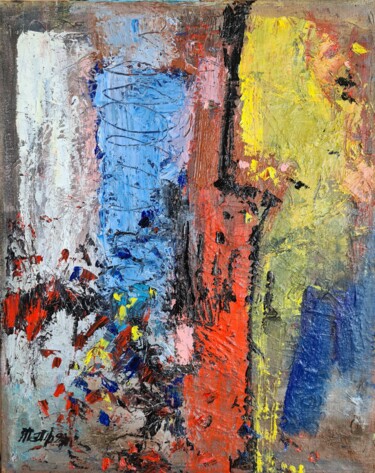 Картина под названием "Free composition 04" - Татьяна Ермольчик, Подлинное произведение искусства, Масло Установлен на Дерев…