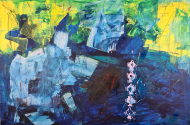 Картина под названием "Deep sea" - Татьяна Ермольчик, Подлинное произведение искусства, Акрил Установлен на Деревянная рама…