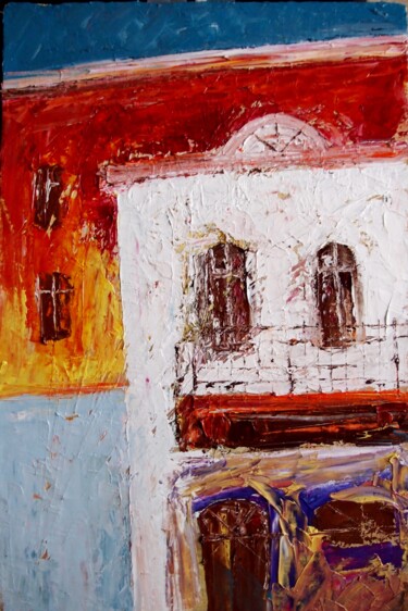 Картина под названием "City etude 10" - Татьяна Ермольчик, Подлинное произведение искусства, Масло Установлен на Деревянная…