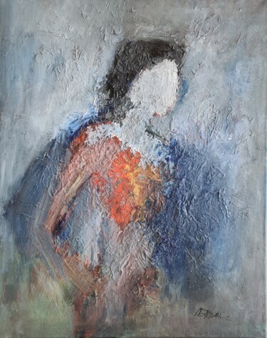 Картина под названием "Portrait" - Татьяна Ермольчик, Подлинное произведение искусства, Масло Установлен на Деревянная рама…