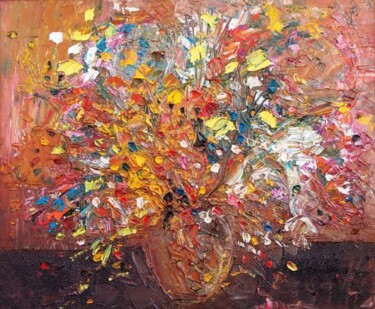 Картина под названием "Букет 2" - Татьяна Ермольчик, Подлинное произведение искусства, Масло