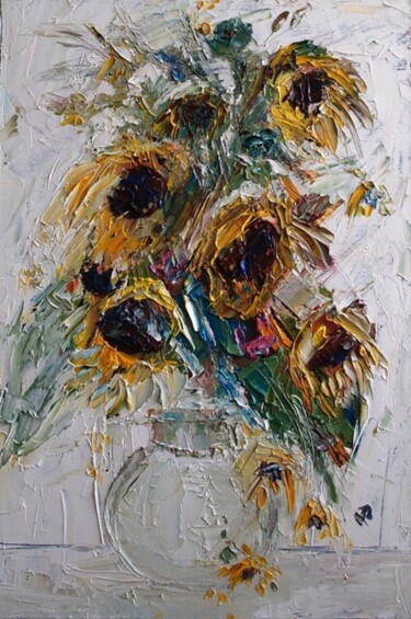 Картина под названием "Подсолнухи" - Татьяна Ермольчик, Подлинное произведение искусства, Масло