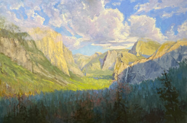 Painting titled "Tunnel View Yosemite" by Tatyana Fogarty, Original Artwork, Oil