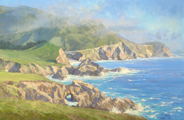 Peinture intitulée "California Coast La…" par Tatyana Fogarty, Œuvre d'art originale, Huile