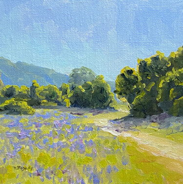 Painting titled "Garland Ranch Trails" by Tatyana Fogarty, Original Artwork, Oil Mounted on Other rigid panel