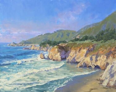 Peinture intitulée "California Coast Cl…" par Tatyana Fogarty, Œuvre d'art originale, Huile Monté sur Autre panneau rigide