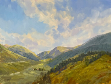 Painting titled "Highlands Harmony" by Tatyana Fogarty, Original Artwork, Oil Mounted on Aluminium