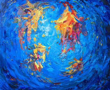 Картина под названием "Lanterns 3" - Tatyana Ivolga, Подлинное произведение искусства, Акрил Установлен на Деревянная рама д…