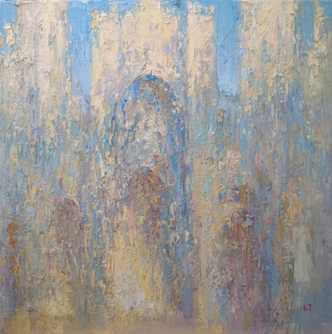 Картина под названием "Rouen Cathedral" - Tatyana Ivolga, Подлинное произведение искусства, Масло Установлен на Деревянная р…