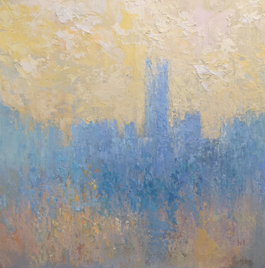 Painting titled "Tower" by Tatyana Ivolga, Original Artwork, Oil Mounted on Wood Stretcher frame