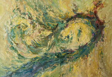 Schilderij getiteld "Olive Blossom 2" door Tatyana Ivolga, Origineel Kunstwerk, Olie Gemonteerd op Frame voor houten brancard