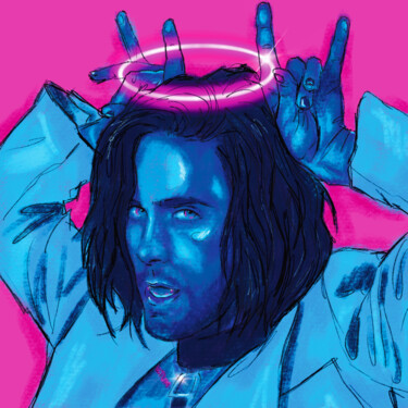 Digital Arts titled "Saint Jared Leto" by Tatyana Karabanova (Bogdanova), Original Artwork, Digital Painting