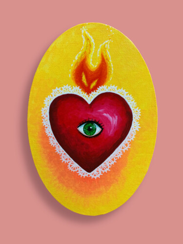Malerei mit dem Titel "Look into my heart" von Tatyana Karabanova (Bogdanova), Original-Kunstwerk, Acryl Auf Keilrahmen aus…